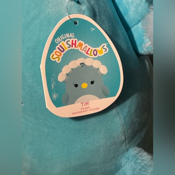 Squishmallows Tiff The Peacock Plush Stuffed 16”Spring Easter Teal Aqua Rare - Picture 6 of 8